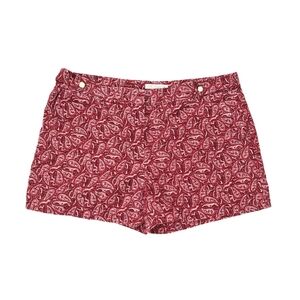 Saint Tropez West Shorts Paisley Print Red Pockets Red Cotton Size 12 L XL